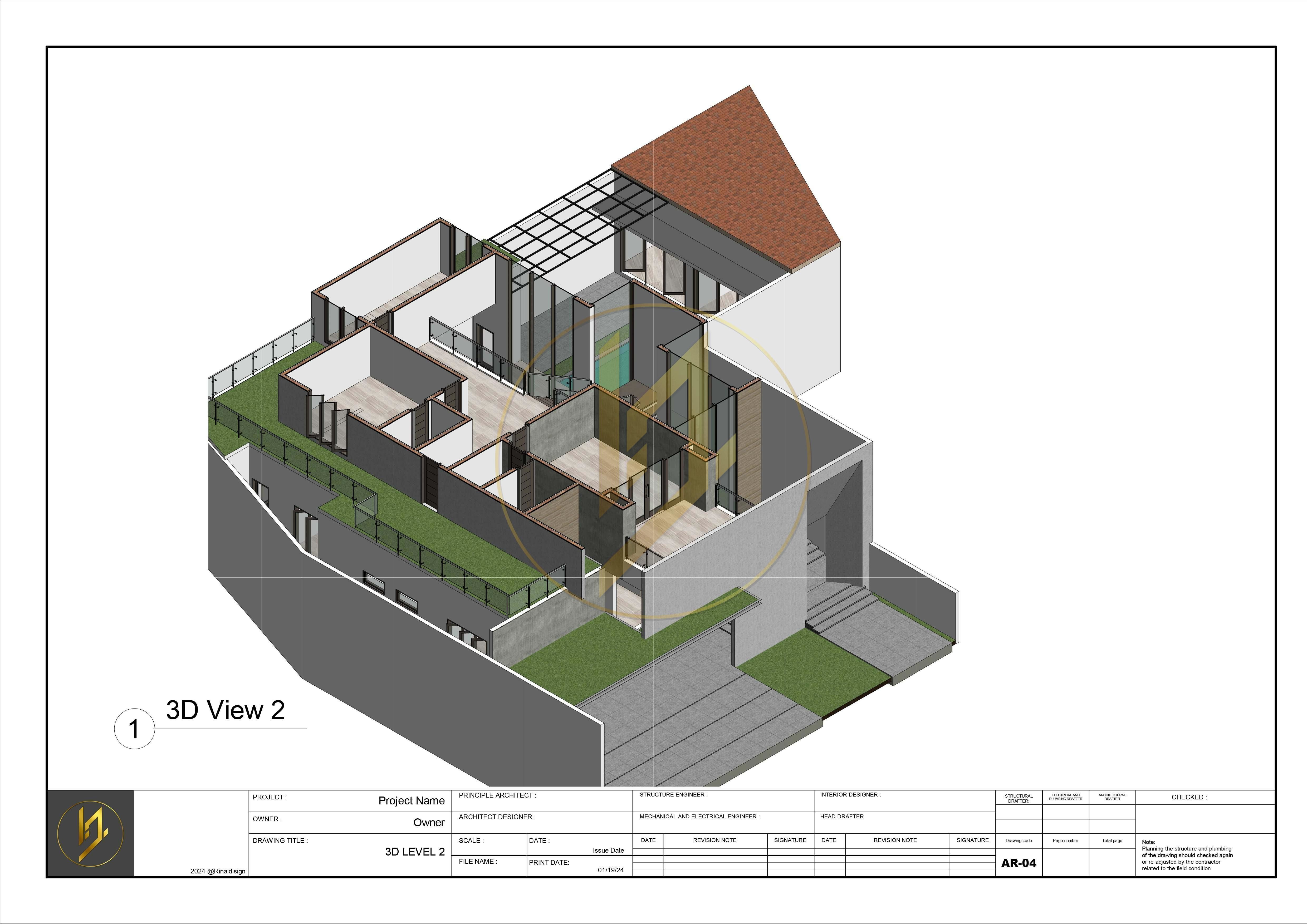 Revit Exterior Modern House Design Project file 01 3D model_5
