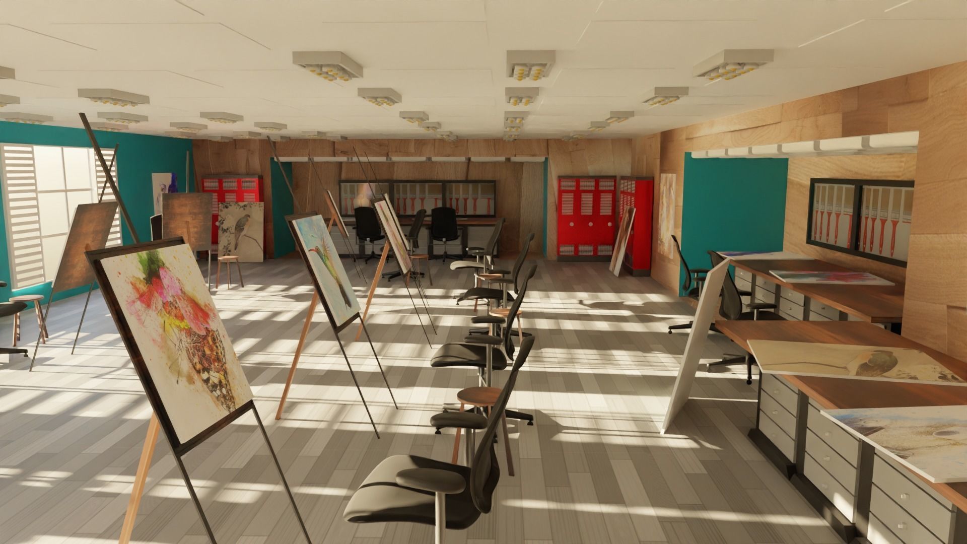 Art Workshop - Painting Workshop Low-poly 3D model_2