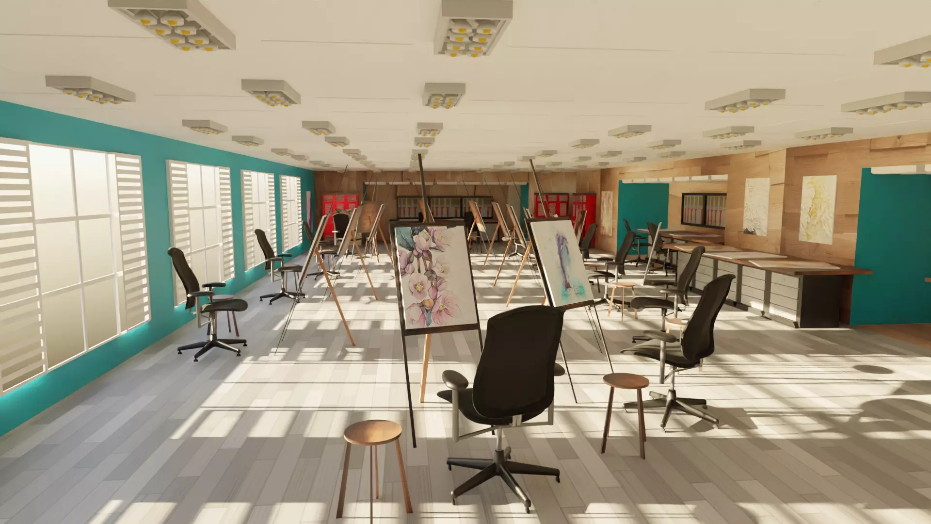 Art Workshop - Painting Workshop Low-poly 3D model_0