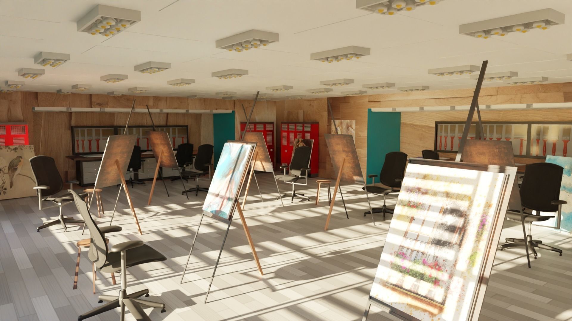 Art Workshop - Painting Workshop Low-poly 3D model_3