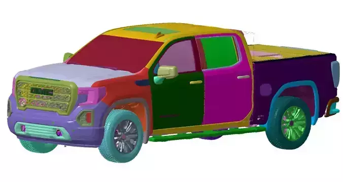 GMC Sierra Denali 1500 4WD Crew Cab 2019 Vehicle 3d scan model 3D model