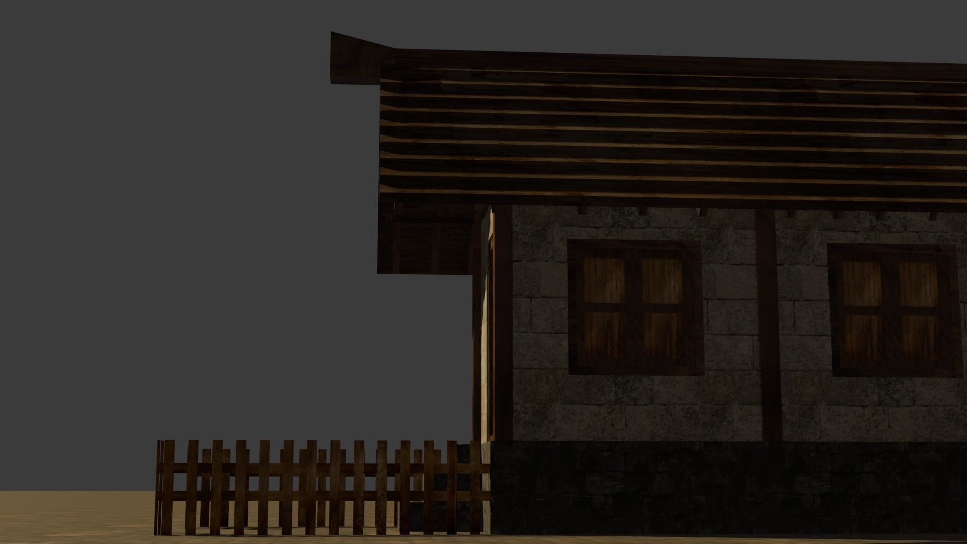 Medieval House 2 Free low-poly 3D model_12