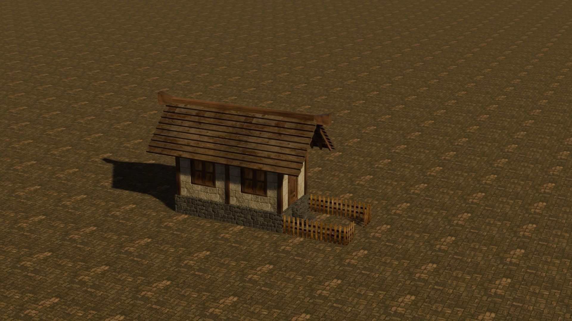 Medieval House 2 Free low-poly 3D model_5