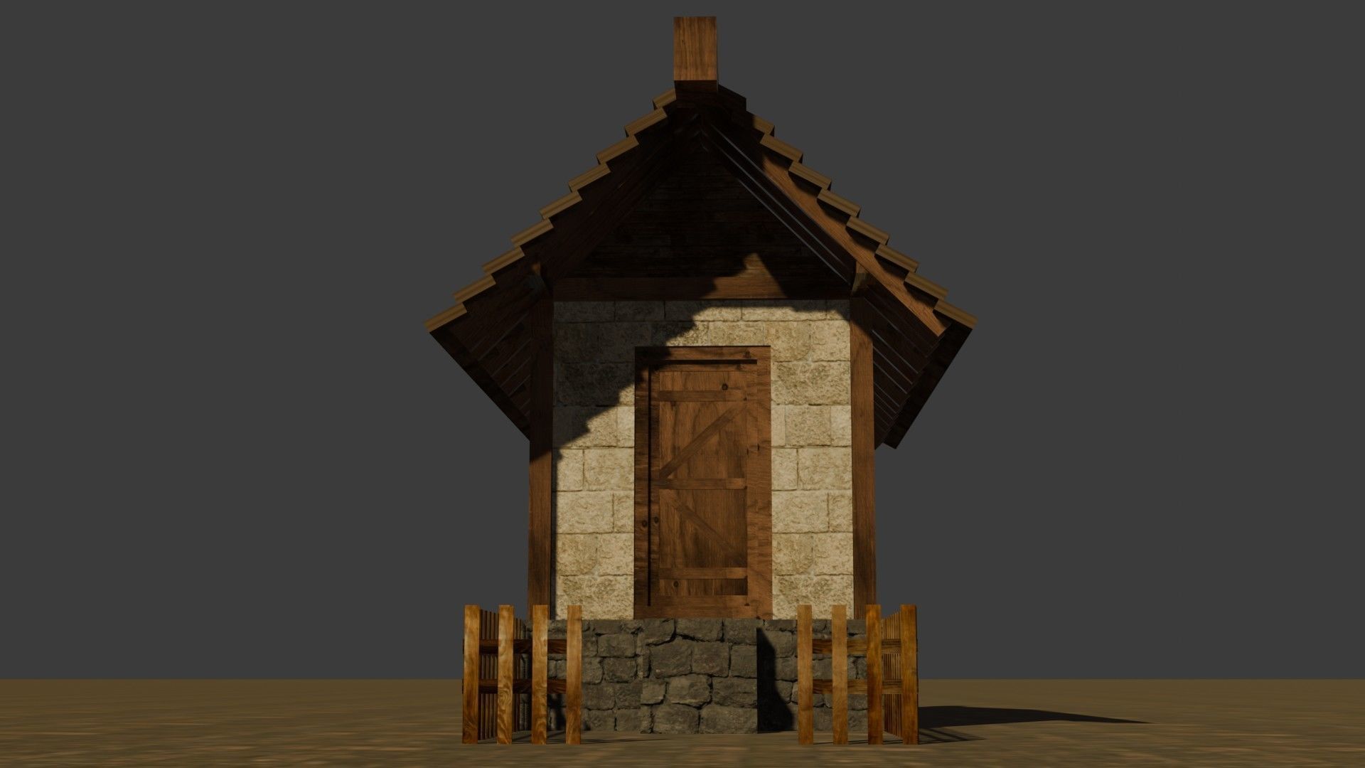 Medieval House 2 Free low-poly 3D model_10