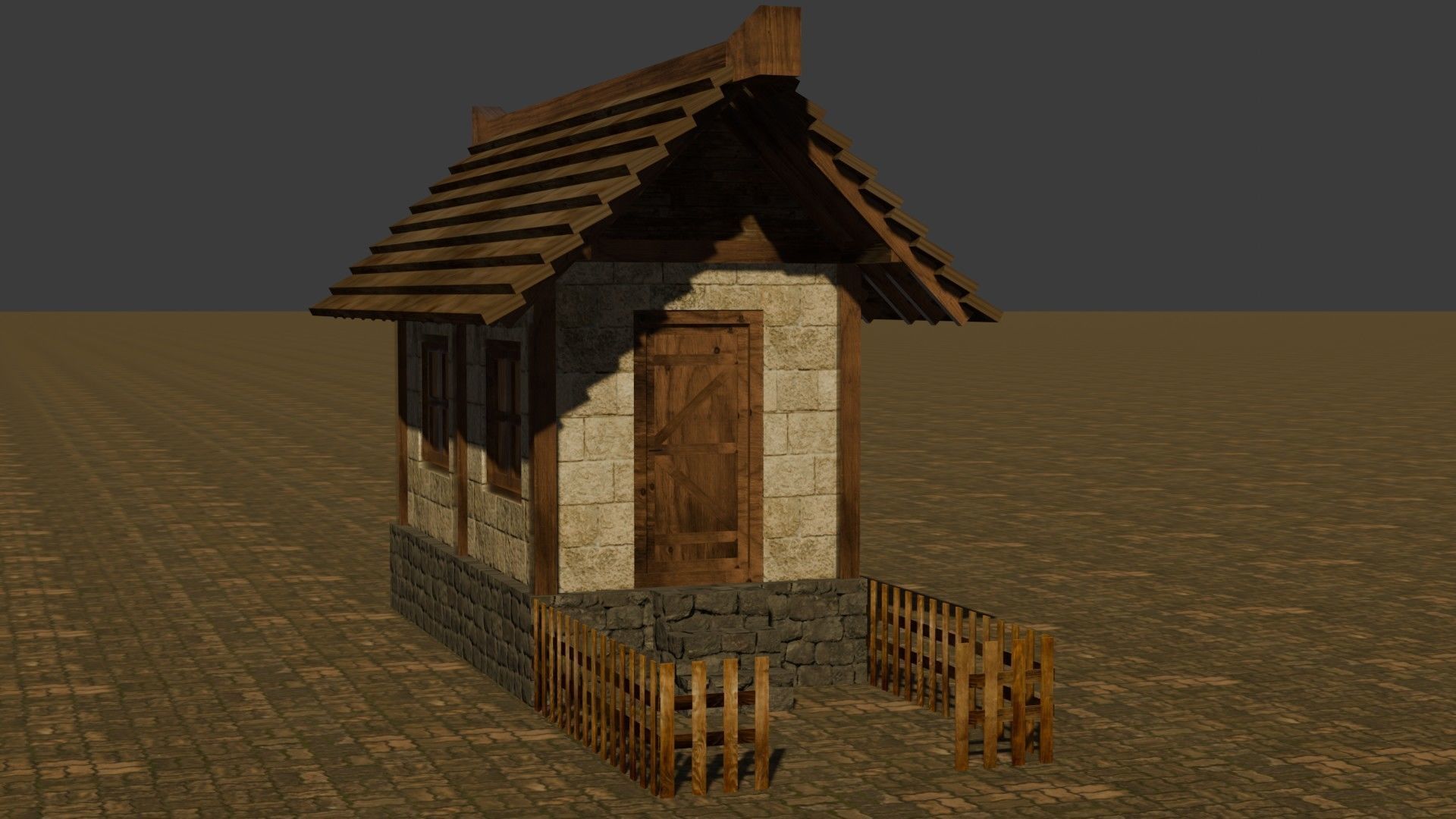 Medieval House 2 Free low-poly 3D model_16