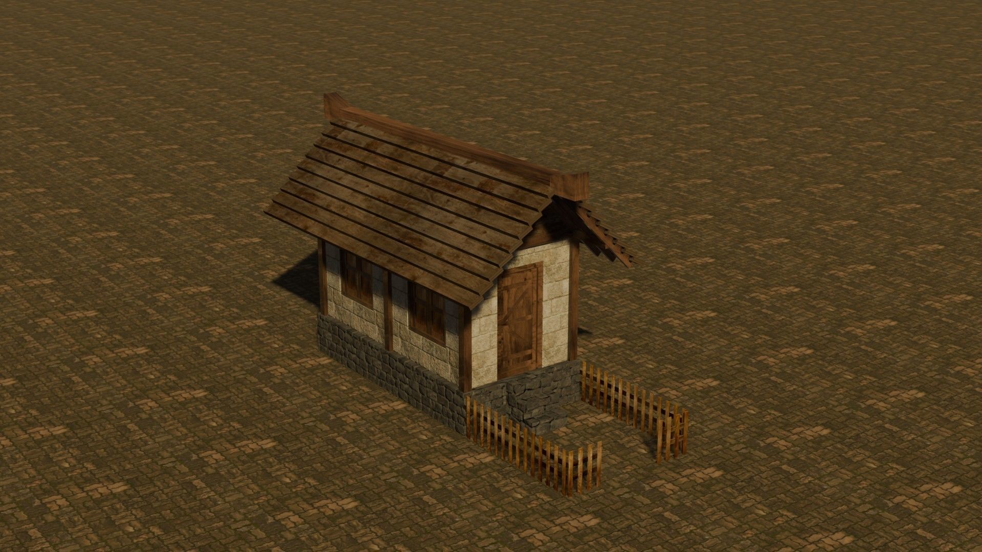 Medieval House 2 Free low-poly 3D model_4