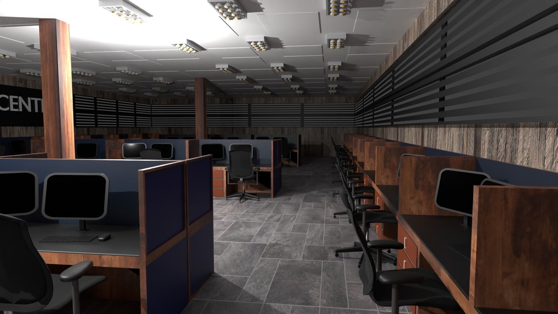 Call Center Interior Low-poly 3D model_3