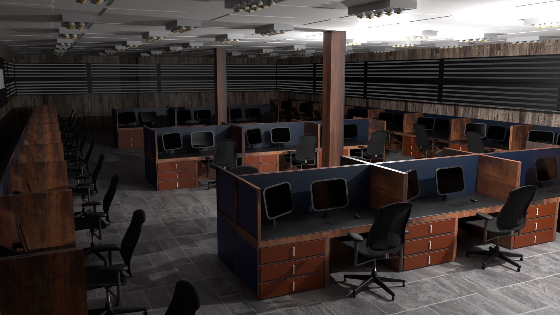Call Center Interior Low-poly 3D model_4