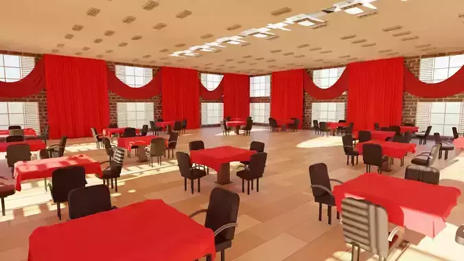 Ballroom Interior Low-poly 3D model