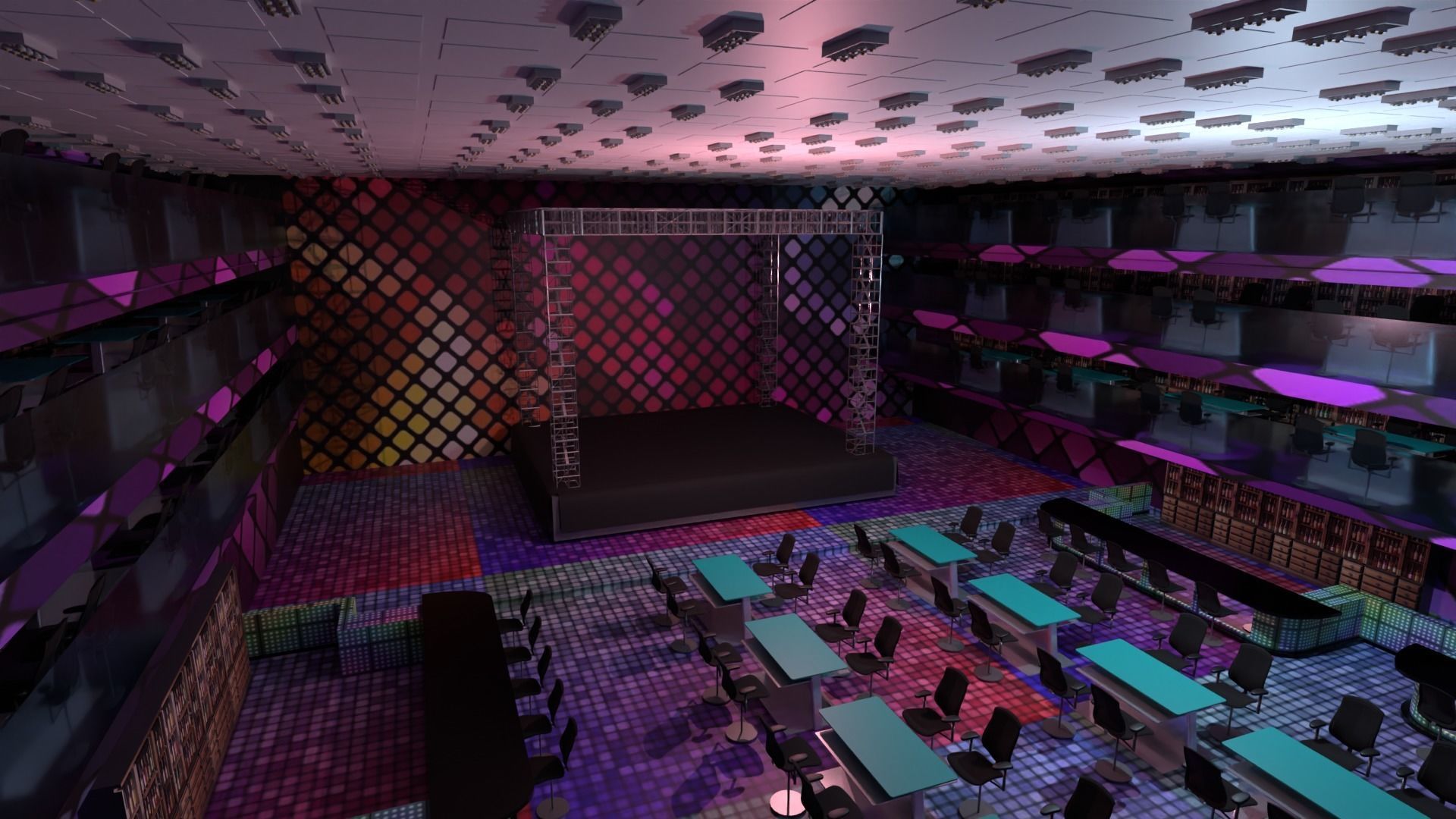 Concert Stage Disco Low-poly 3D model_2