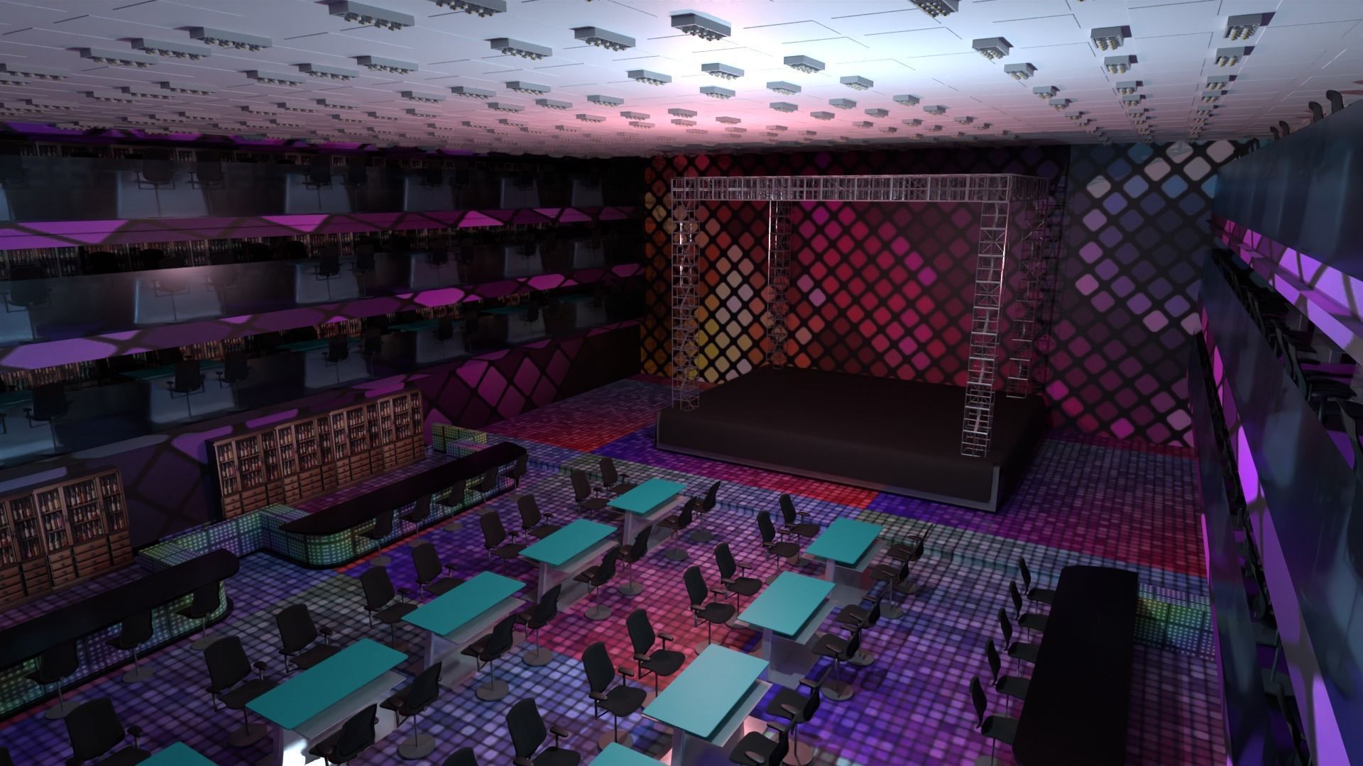 Concert Stage Disco Low-poly 3D model_3