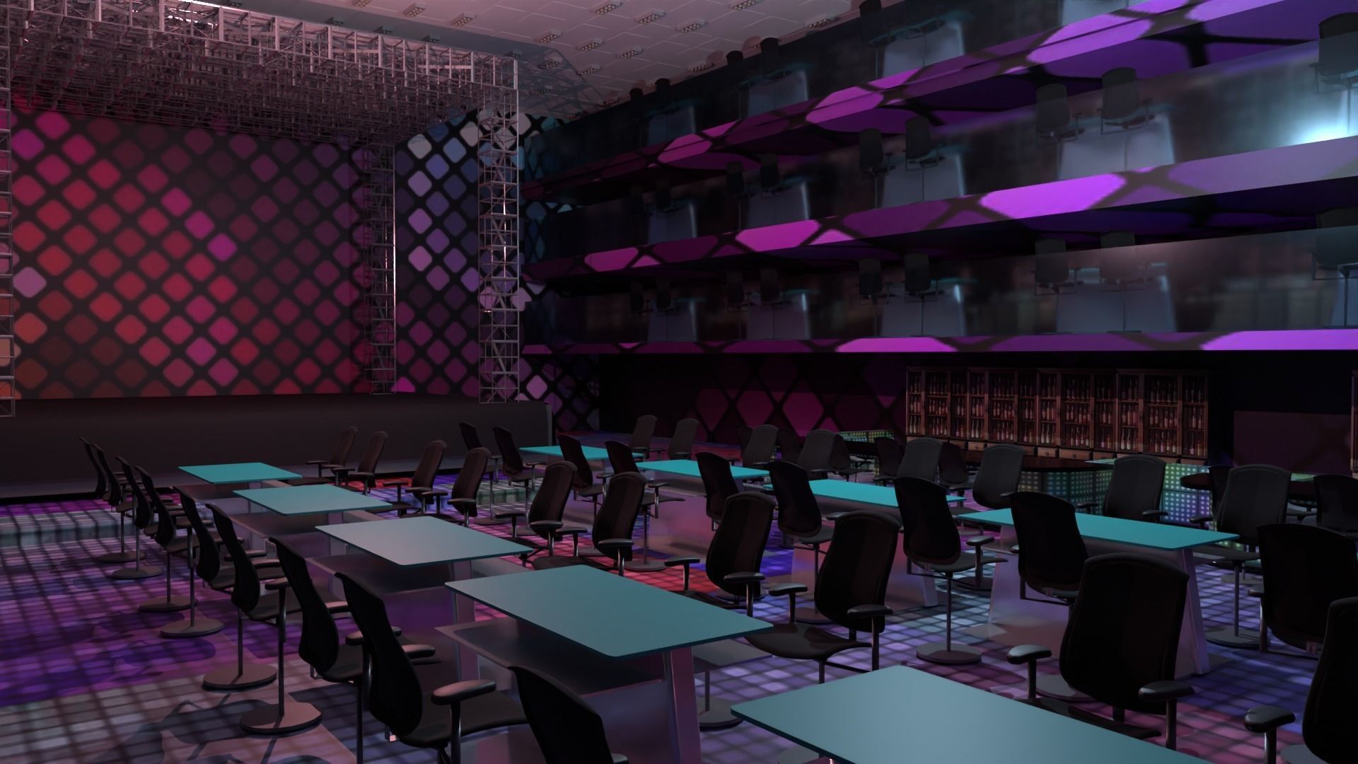 Concert Stage Disco Low-poly 3D model_1