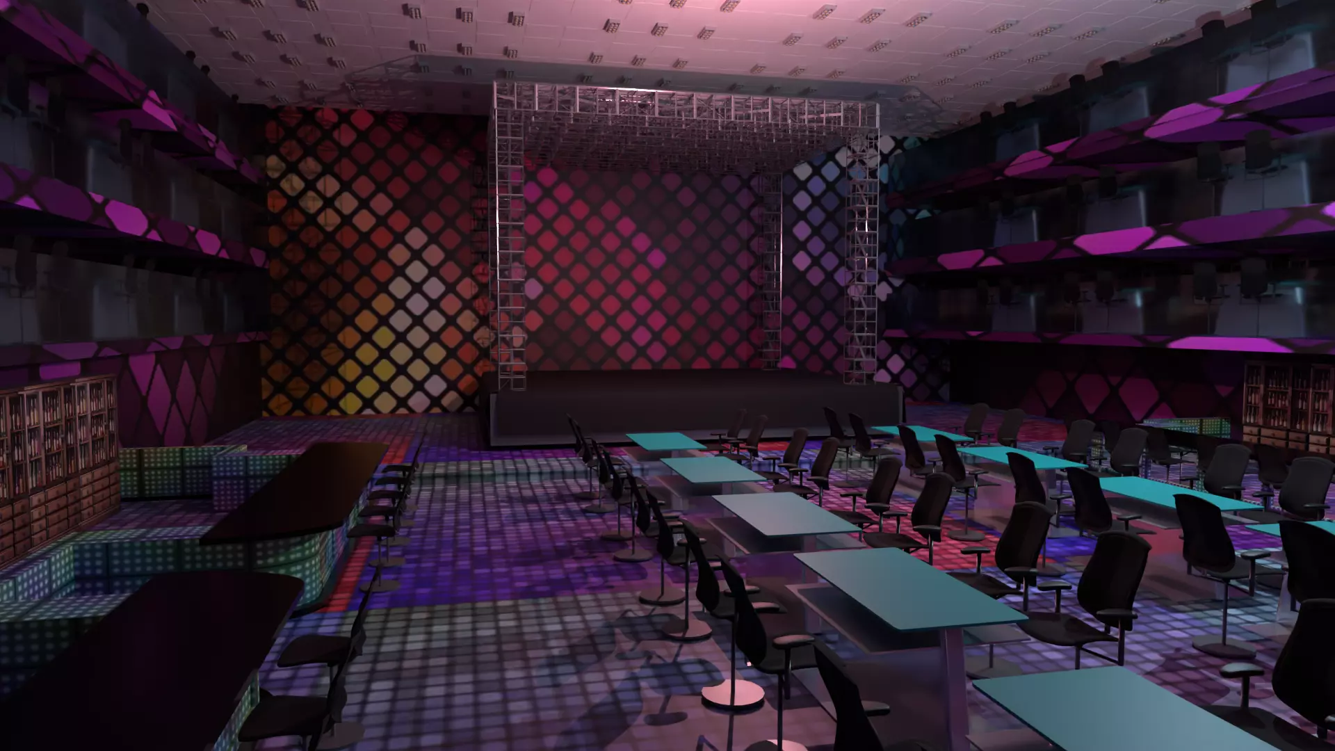 Concert Stage Disco Low-poly 3D model_0