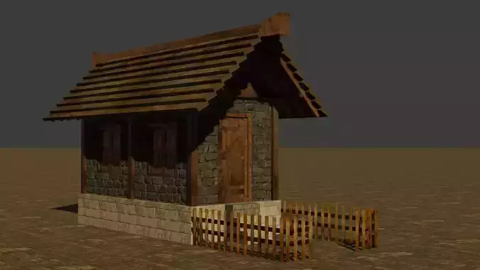 Medieval House 14 Free low-poly 3D model