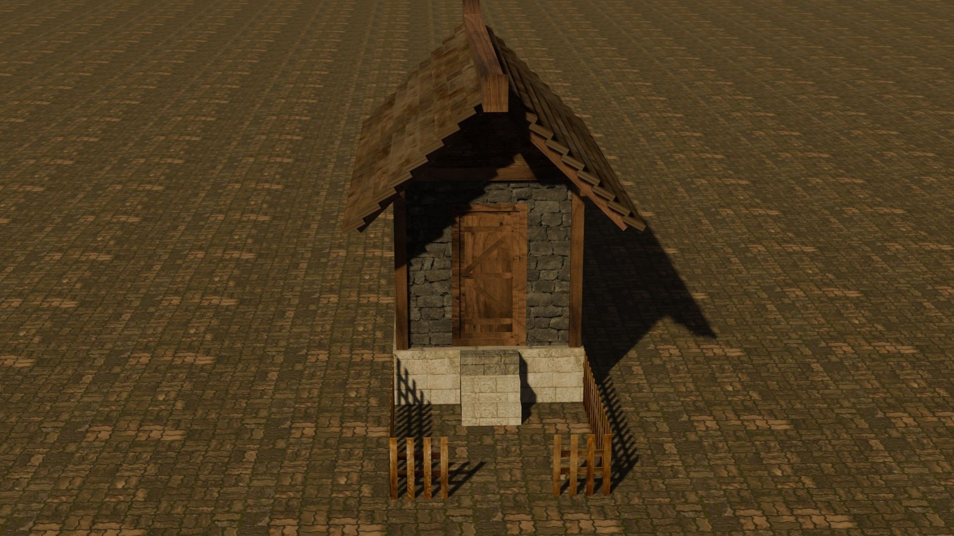 Medieval House 14 Free low-poly 3D model_1