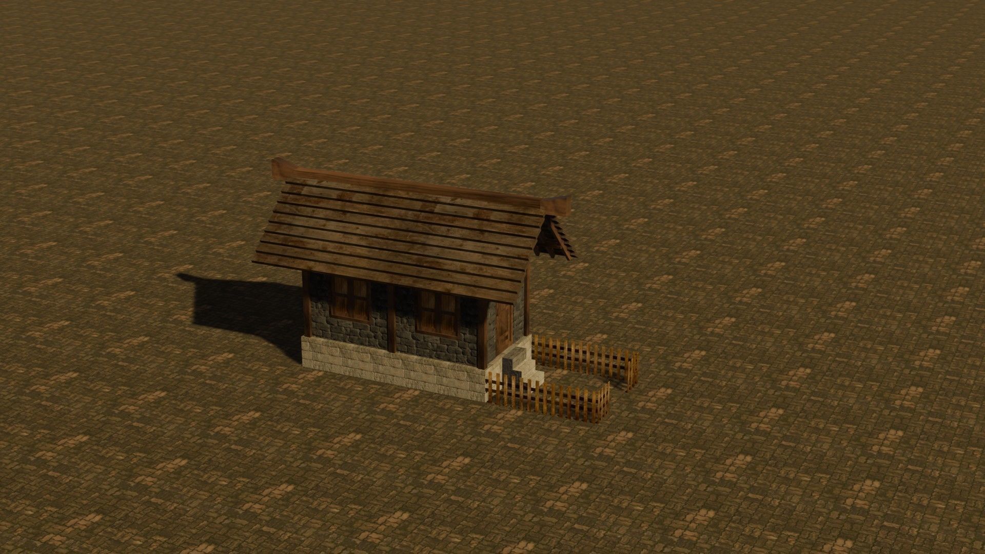 Medieval House 14 Free low-poly 3D model_5