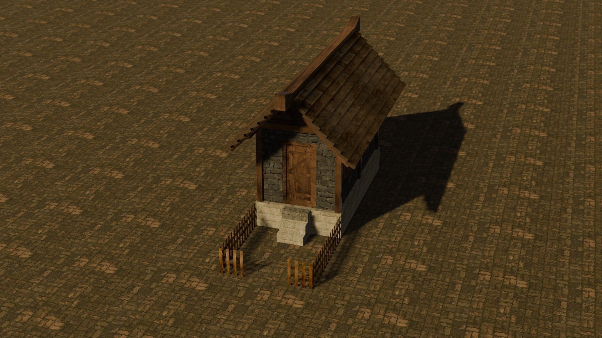 Medieval House 14 Free low-poly 3D model_3