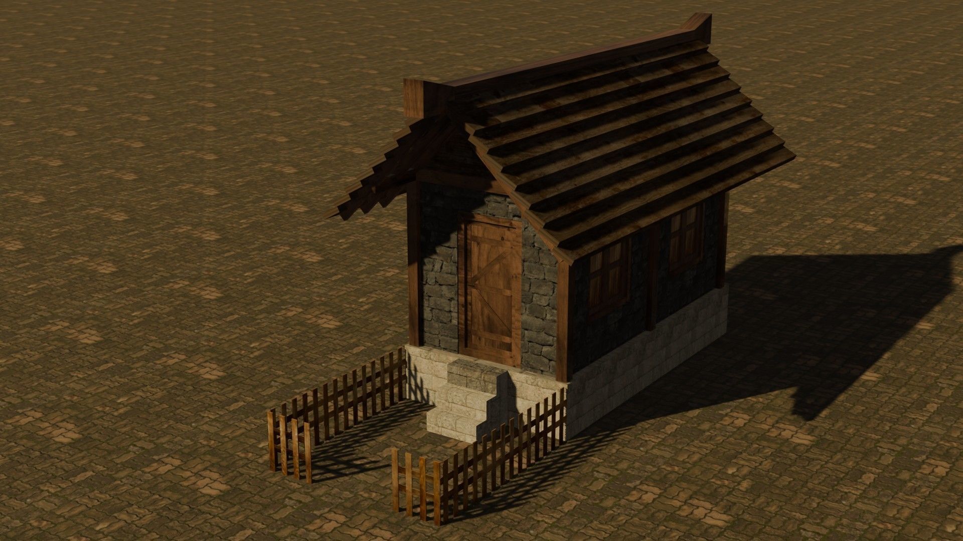 Medieval House 14 Free low-poly 3D model_2