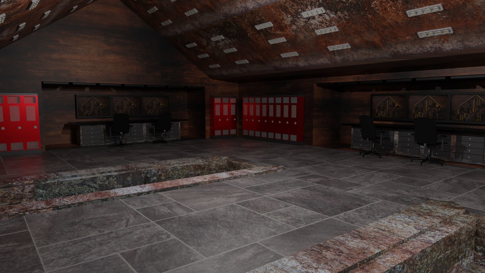 Car Repair Shop Low-poly 3D model_2