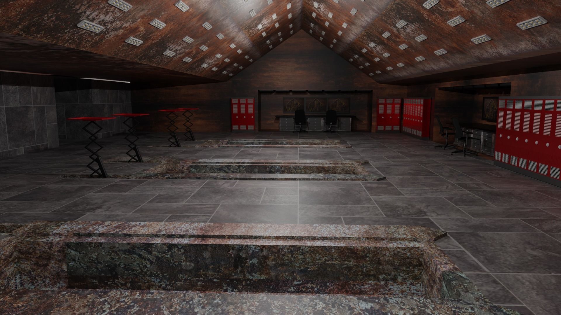 Car Repair Shop Low-poly 3D model_1