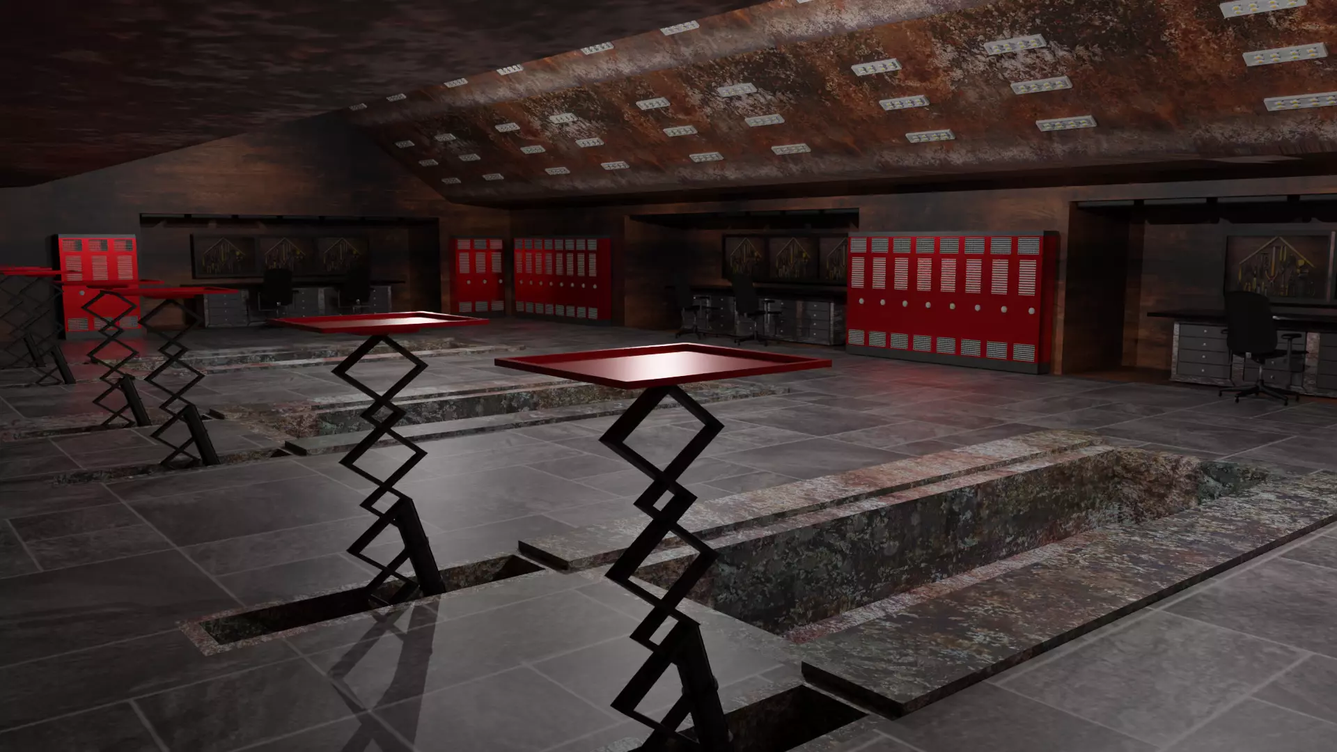 Car Repair Shop Low-poly 3D model_0