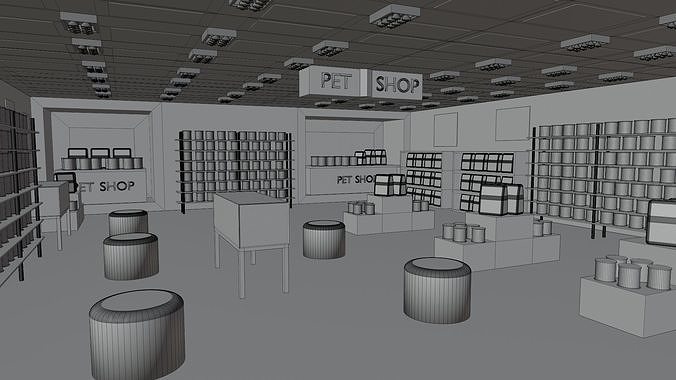 Pet Animal Fodder - Feed Shop Low-poly 3D model 6