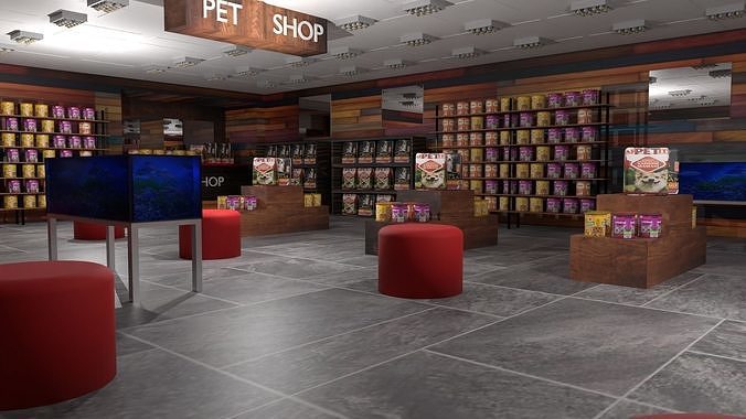 Pet Animal Fodder - Feed Shop Low-poly 3D model 4