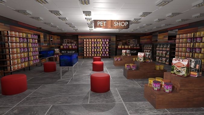 Pet Animal Fodder - Feed Shop Low-poly 3D model 2