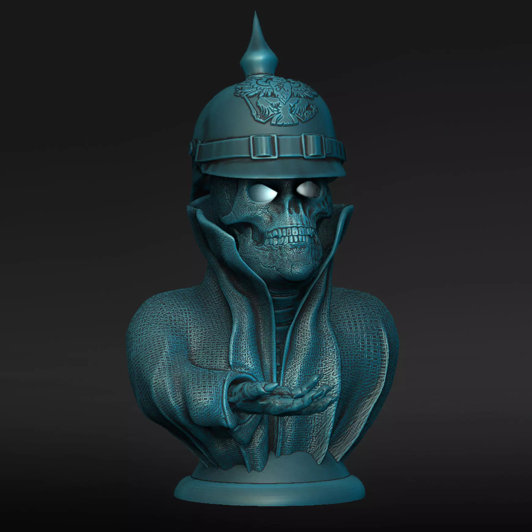 Skull lamp with pimple hat open eyes 3D print model_0