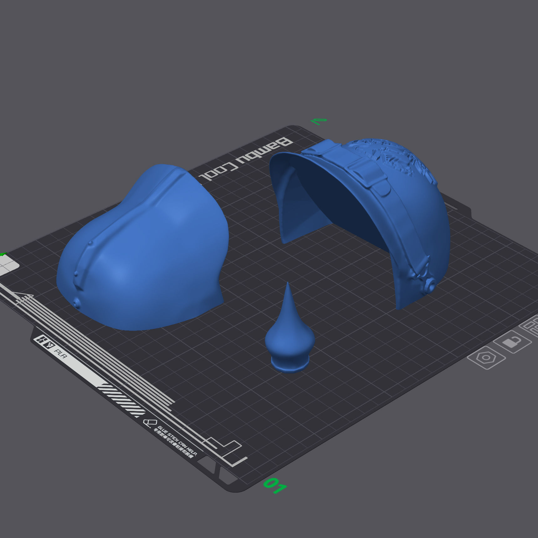 Skull lamp with pimple hat open eyes 3D print model_12