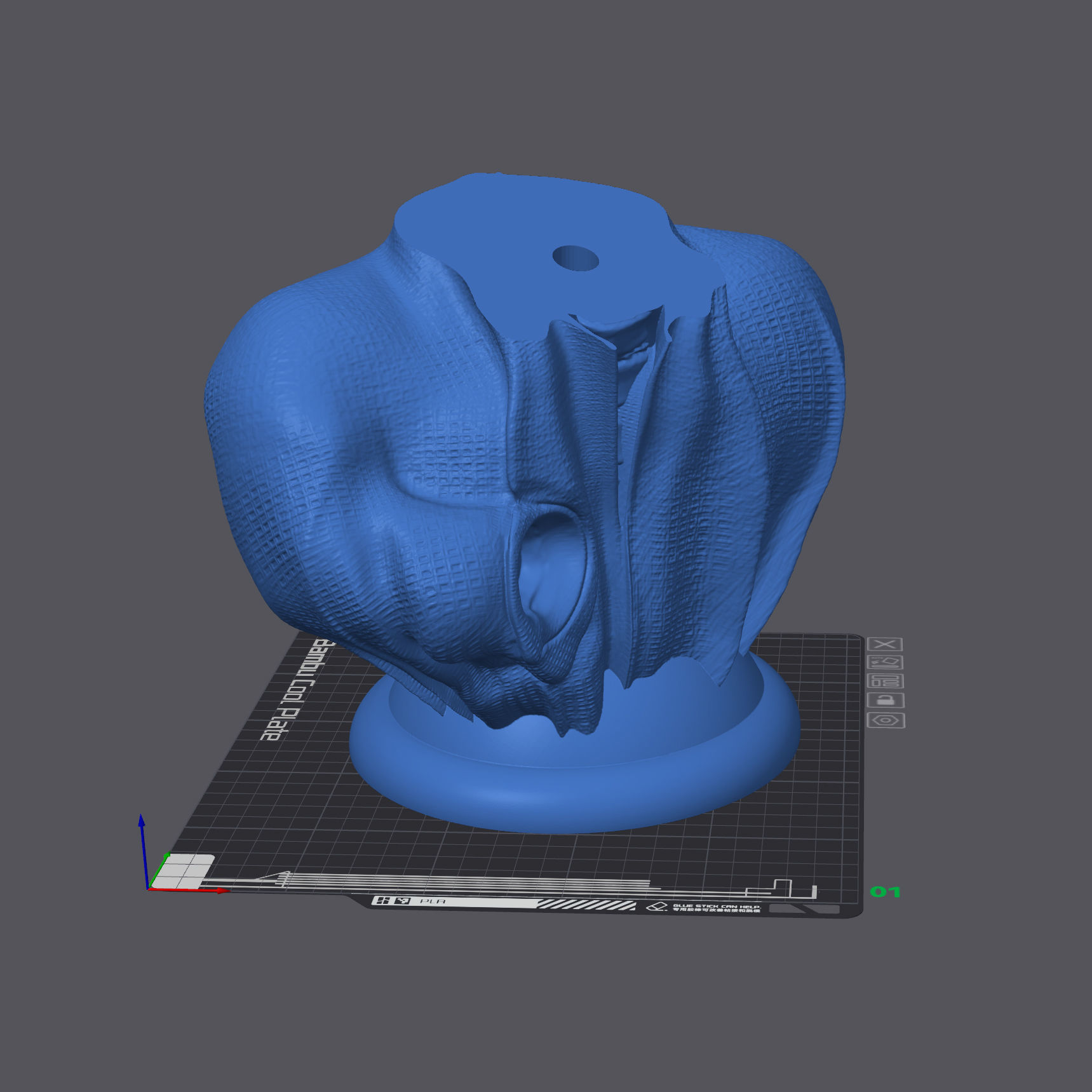 Skull lamp with pimple hat open eyes 3D print model_8