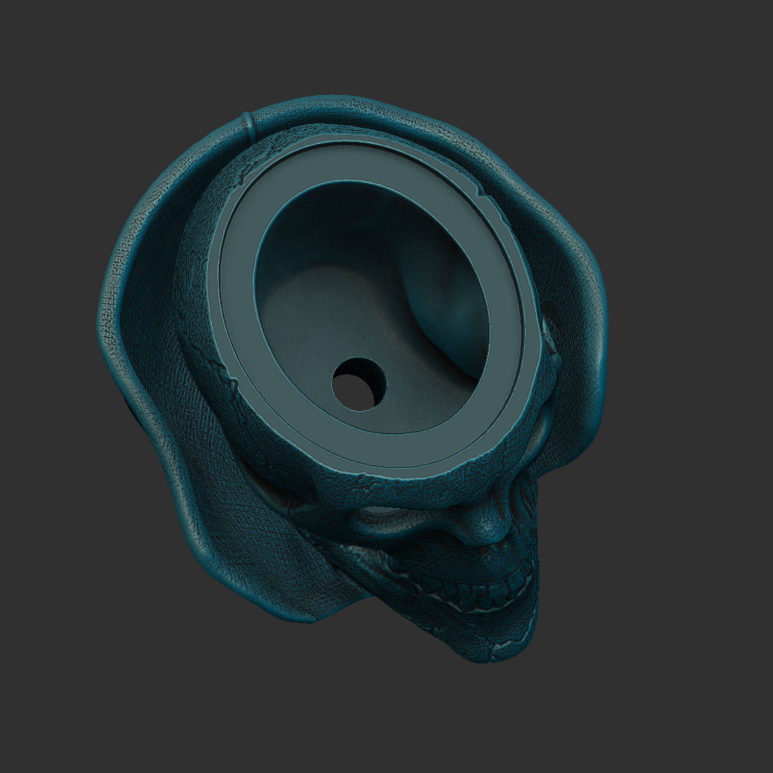 Skull lamp with pimple hat open eyes 3D print model_6