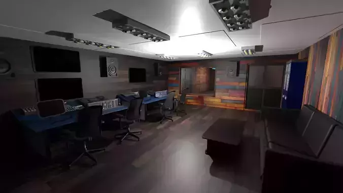 Recording Studio Low-poly 3D model
