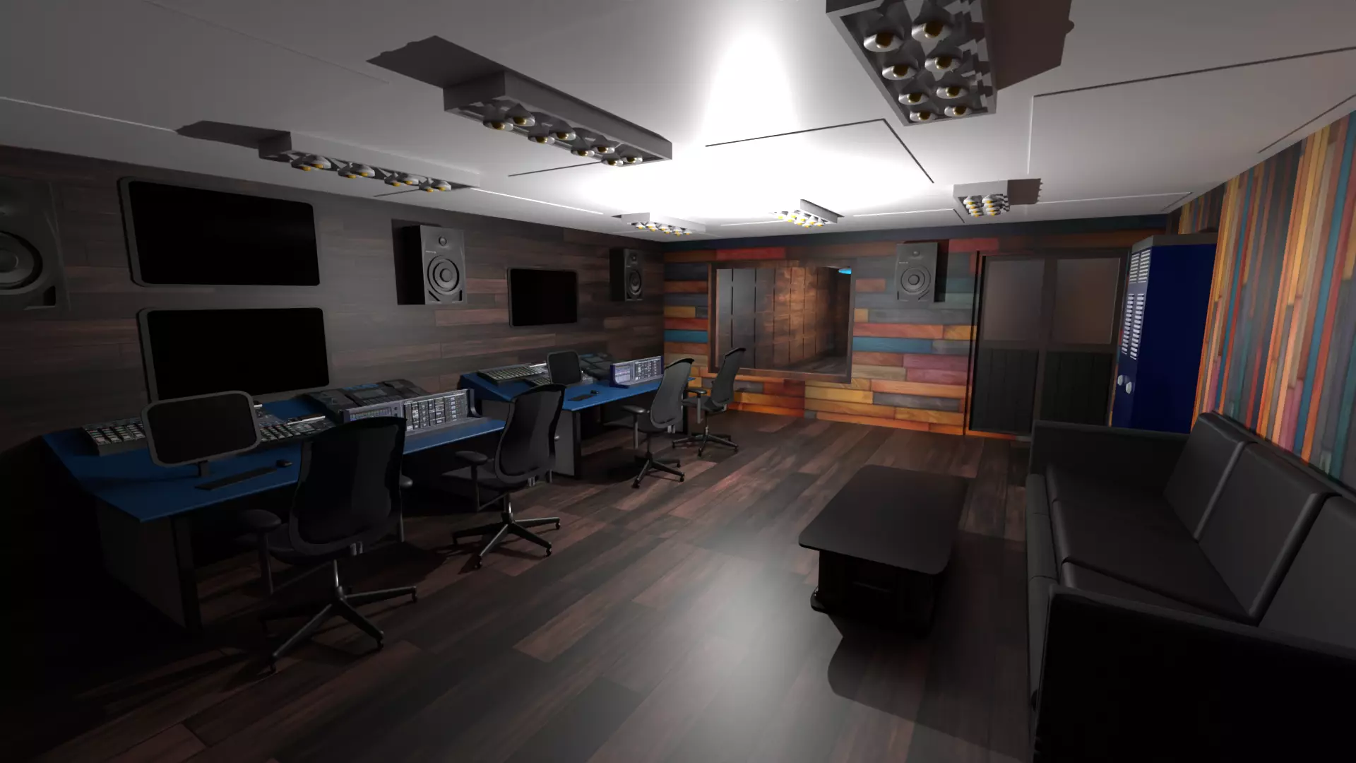 Recording Studio Low-poly 3D model