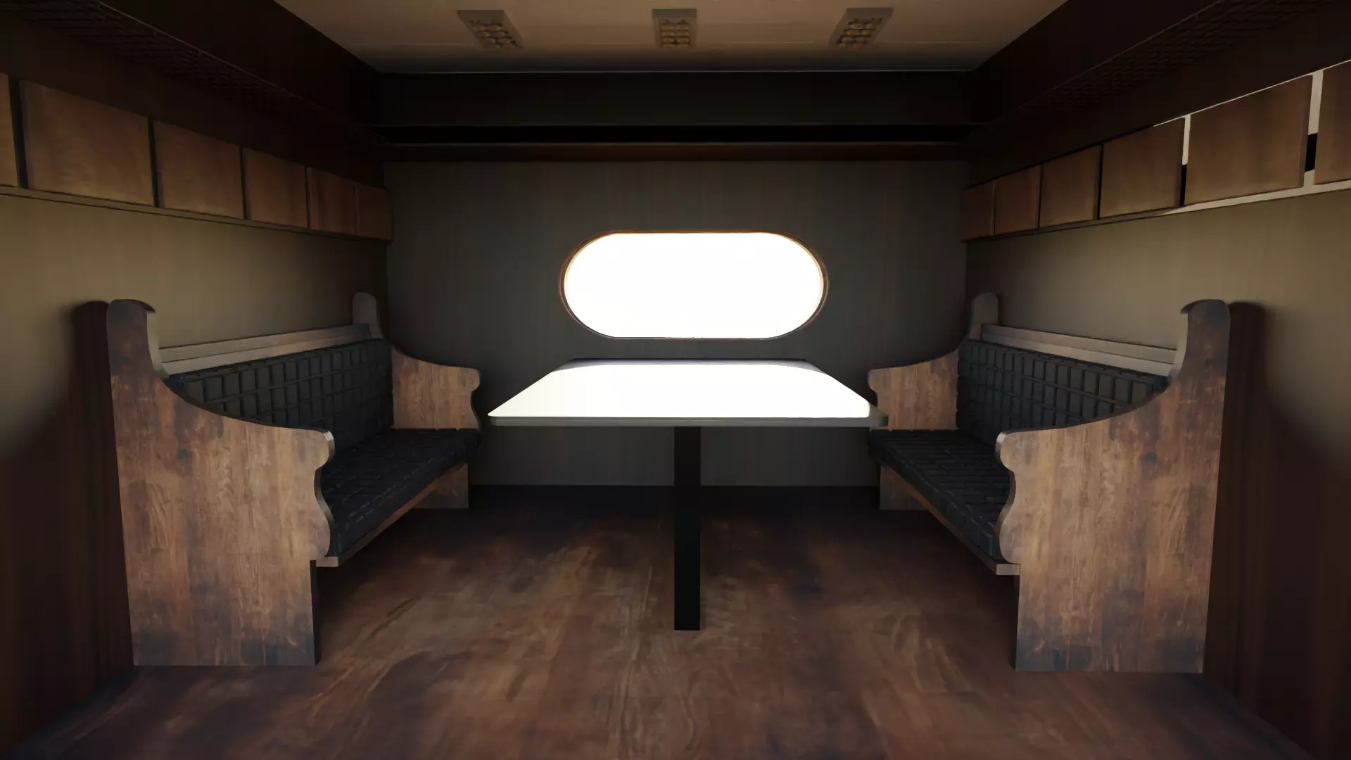 Old Train Interior Low-poly 3D model