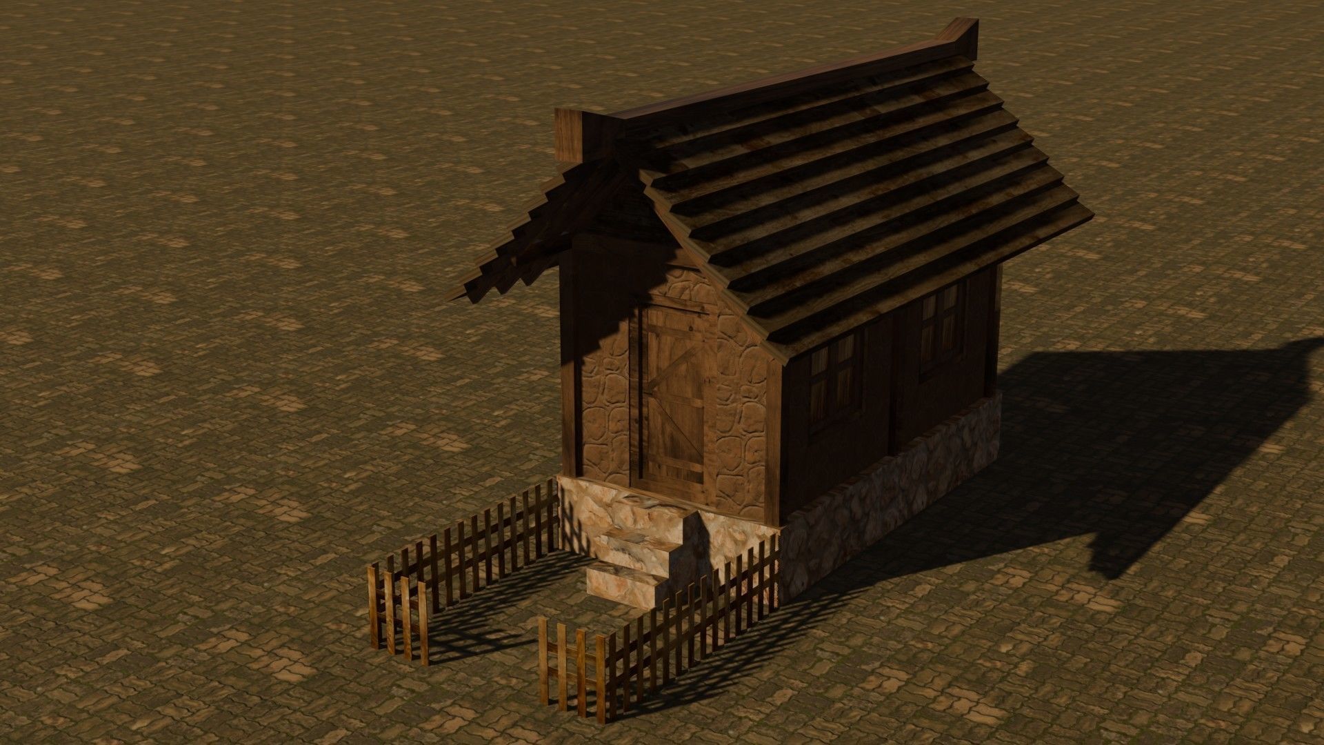 Medieval House 12 Free low-poly 3D model_2