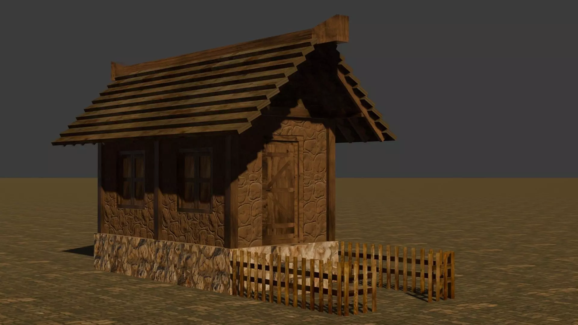 Medieval House 12 Free low-poly 3D model_0