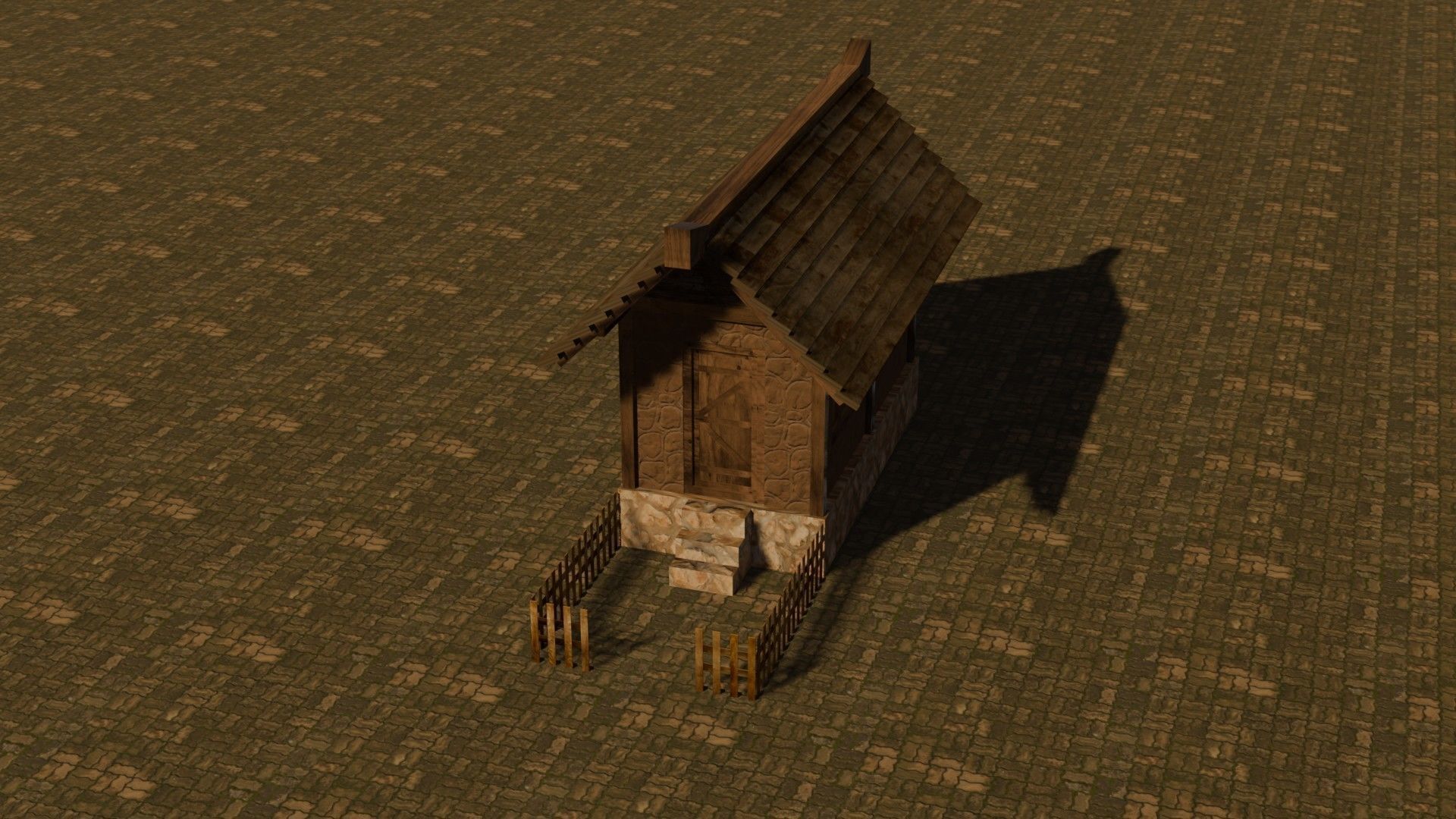Medieval House 12 Free low-poly 3D model_3