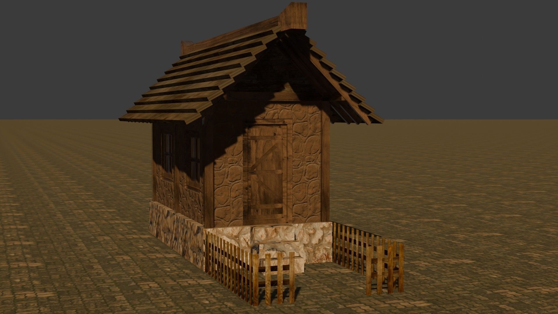 Medieval House 12 Free low-poly 3D model_16
