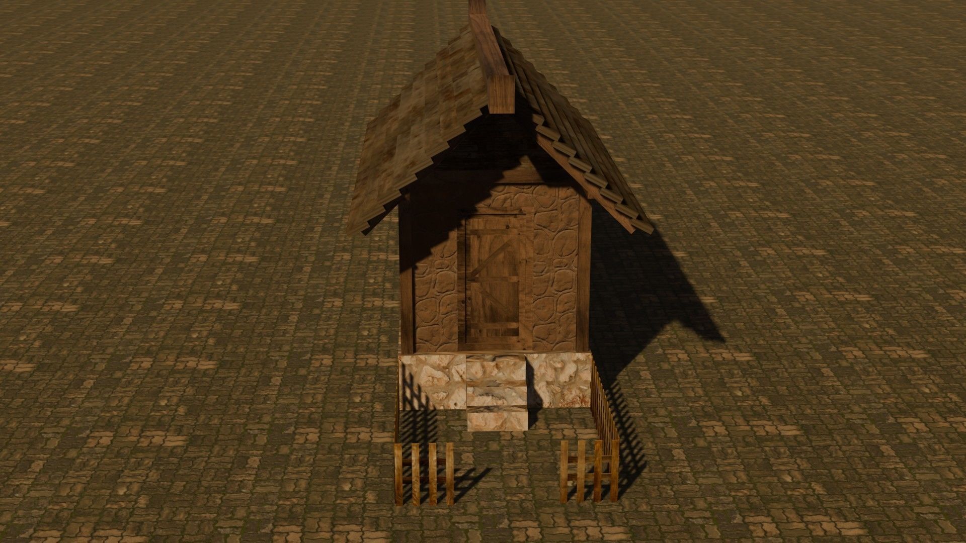 Medieval House 12 Free low-poly 3D model_1