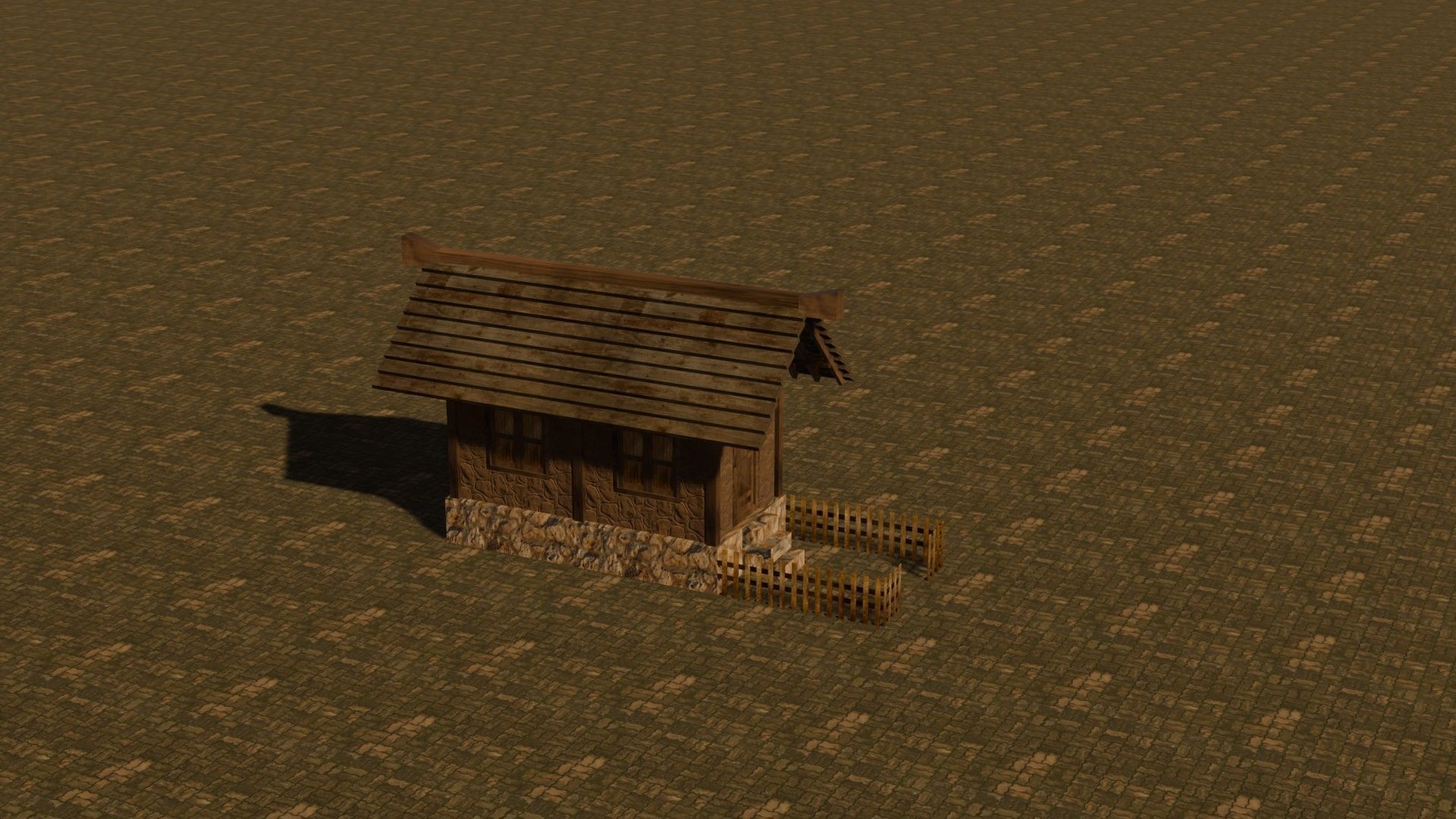 Medieval House 12 Free low-poly 3D model_5