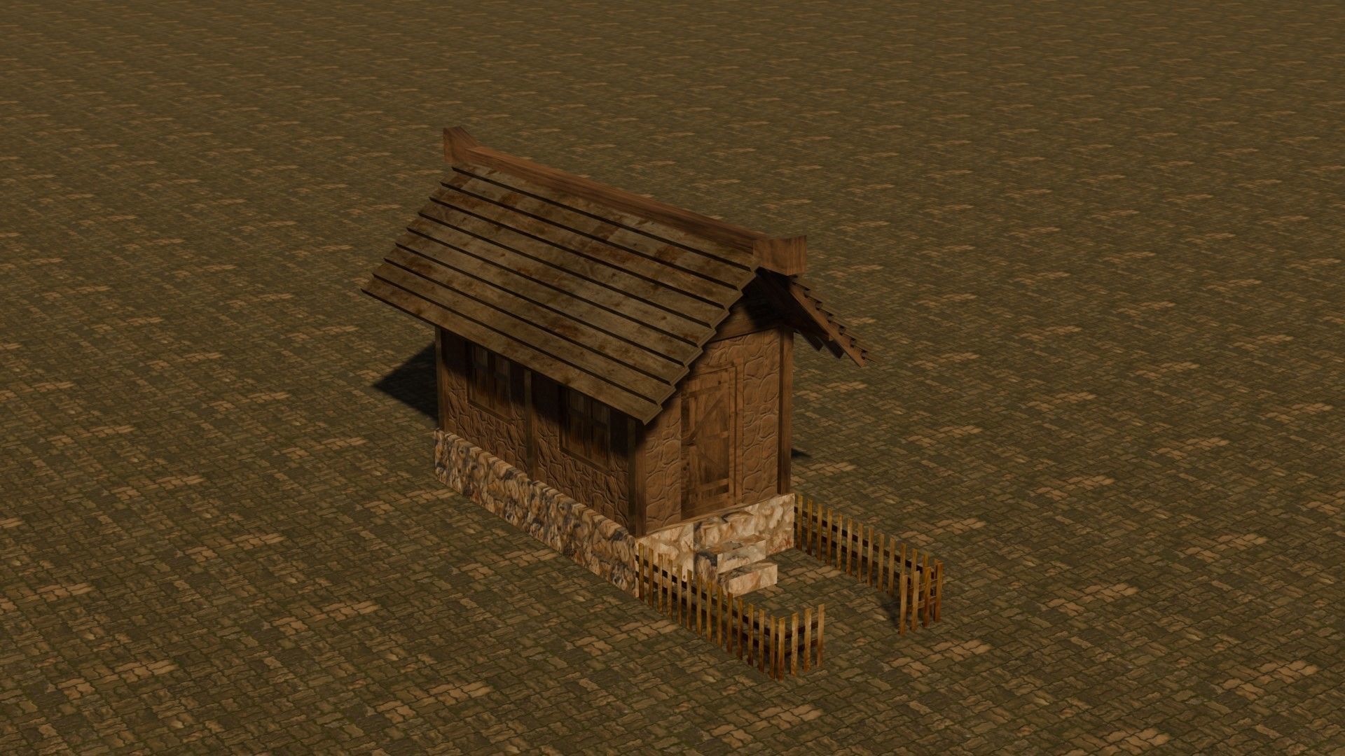 Medieval House 12 Free low-poly 3D model_4