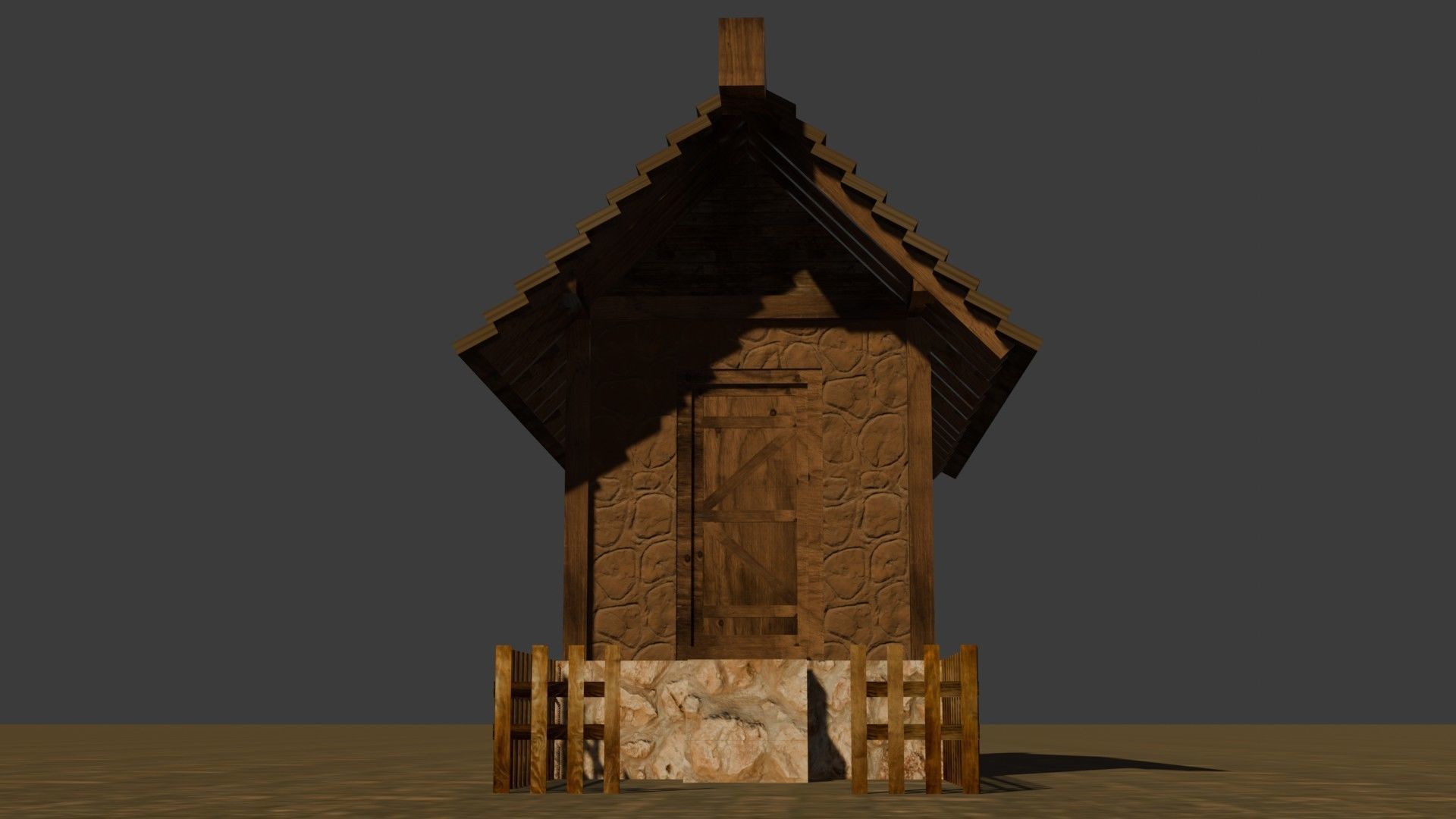 Medieval House 12 Free low-poly 3D model_10