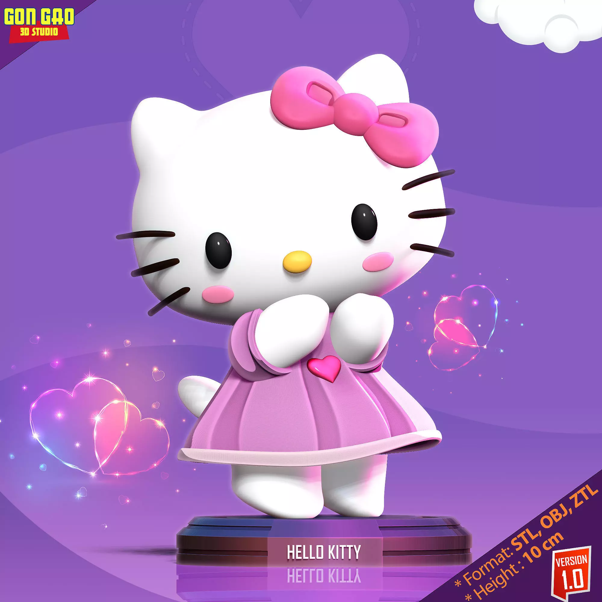 Hello Kitty is a ballerina 3D print model_0