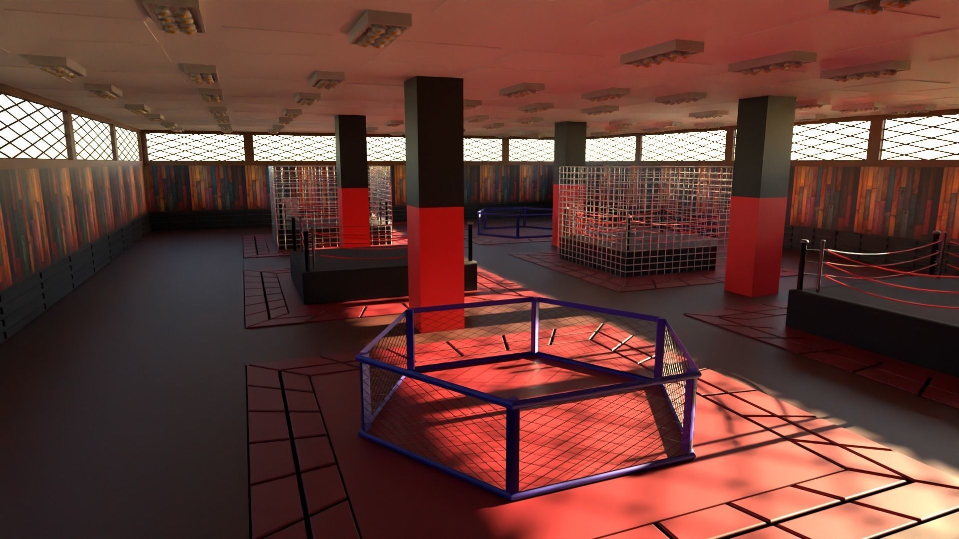 MMA Training Centre Low-poly 3D model_1