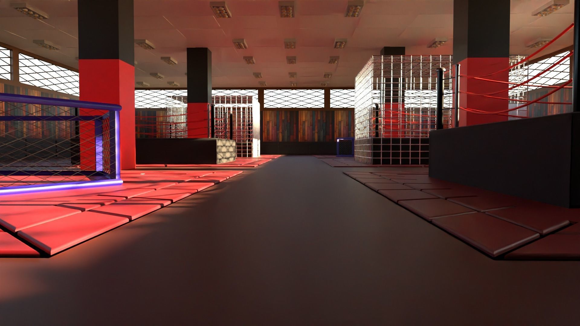 MMA Training Centre Low-poly 3D model_4
