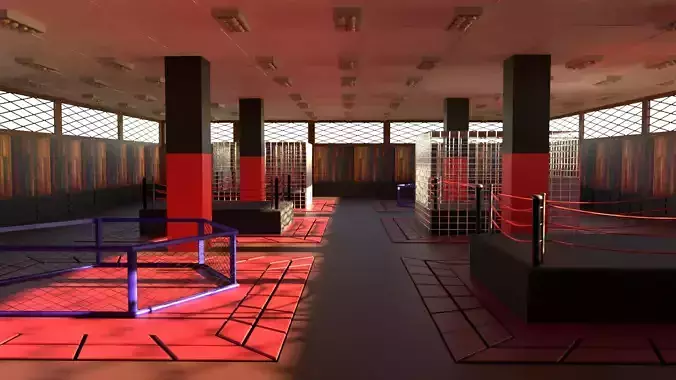 MMA Training Centre Low-poly 3D model