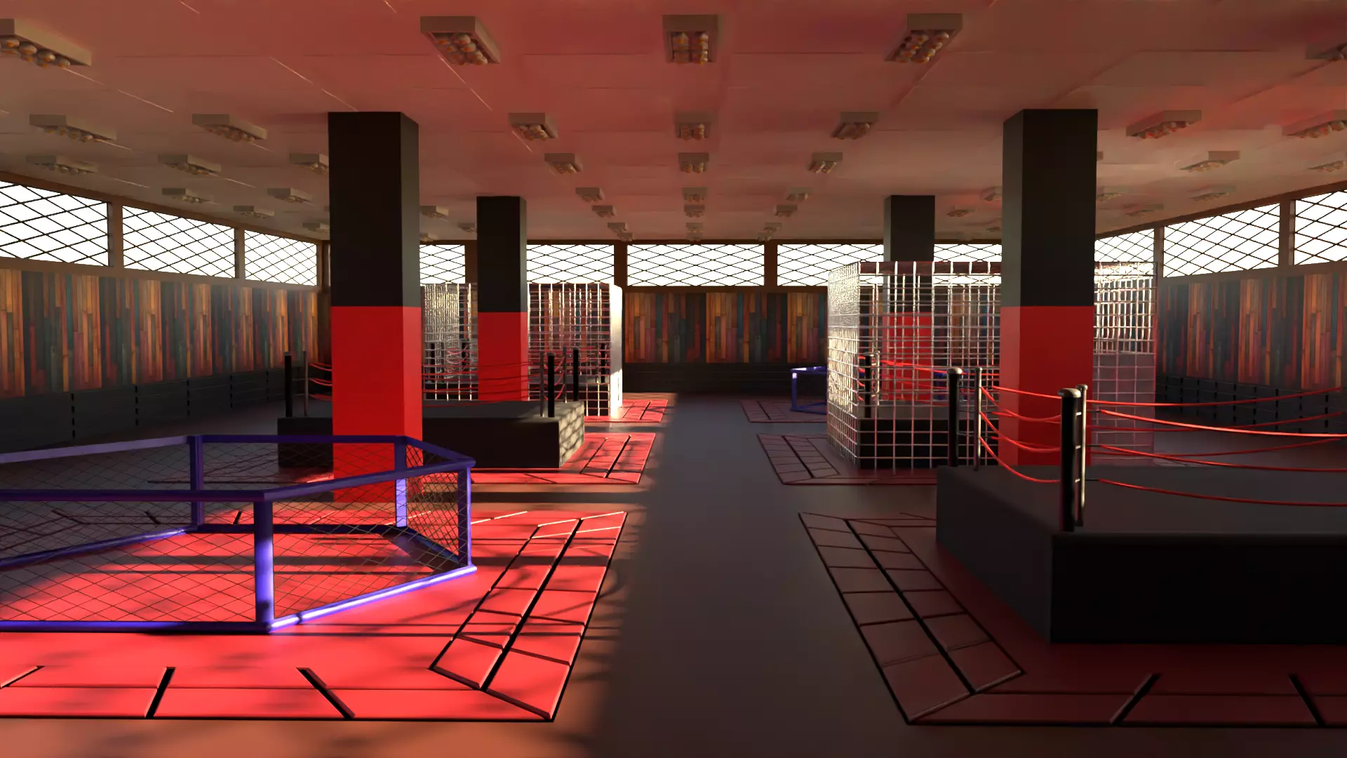 MMA Training Centre Low-poly 3D model_0