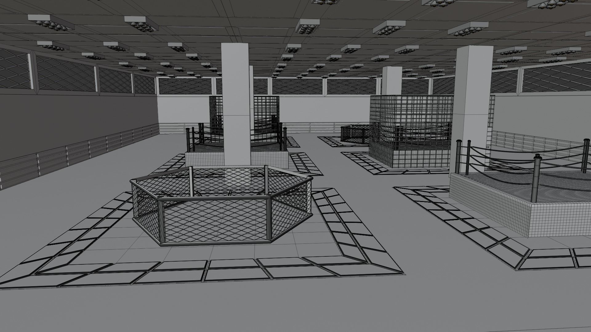 MMA Training Centre Low-poly 3D model_5
