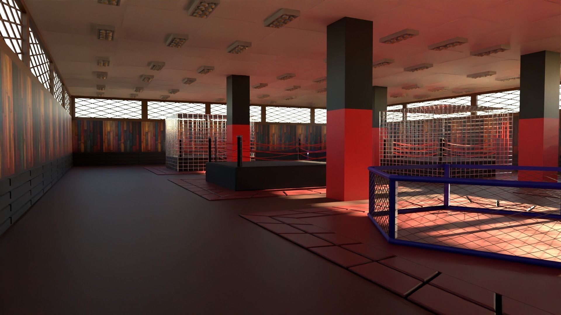 MMA Training Centre Low-poly 3D model_3